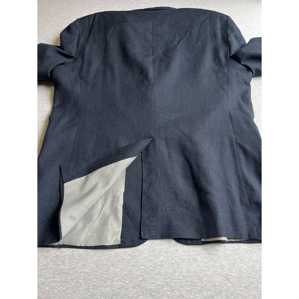 Jos A Bank Navy Sport Jacket Blazer Mens 43‎ Regular Classic Linen Wool Blend - Picture 11 of 16